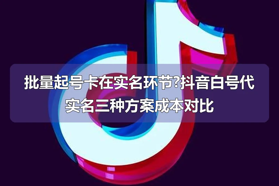 批量起号卡在实名环节?抖音白号代实名三种方案成本对比